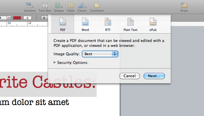 save as pdf pages