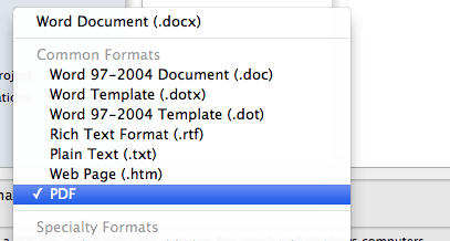 save as pdf in word