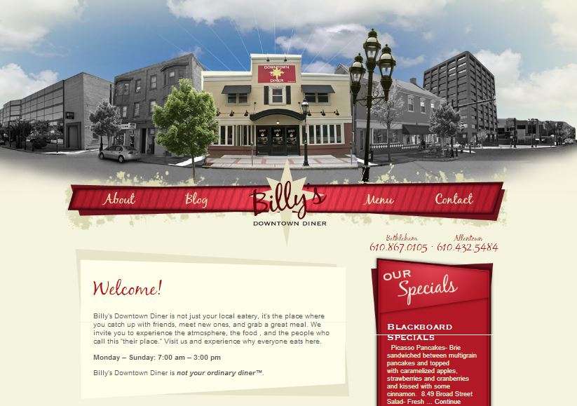 Wordpress Powered Website_Billys Diner