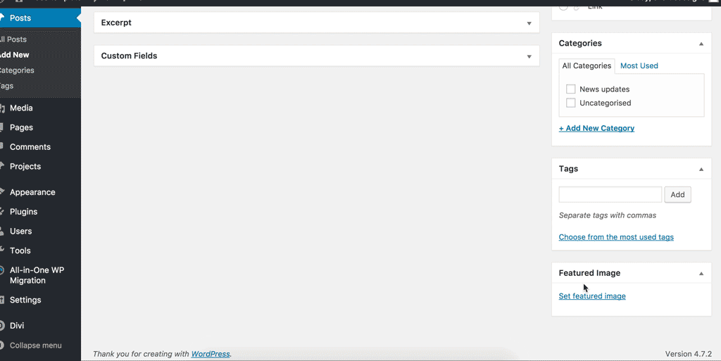 How to add a new blog post in WordPress | Add feature image
